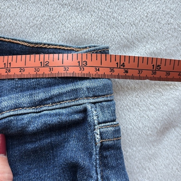 FRAME DENIM Distressed Dark Wash High Rise Straight Jean - Picture 11 of 13